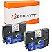 Produktbild Bubprint 2 Schriftbänder kompatibel als Ersatz für Brother TZE-121 TZE 121 für P-Touch 1280 2430PC 2730VP 3600 9500PC 9700PC D400VP D600VP H100LB H105 P700 P750W Schwarz auf Transparent