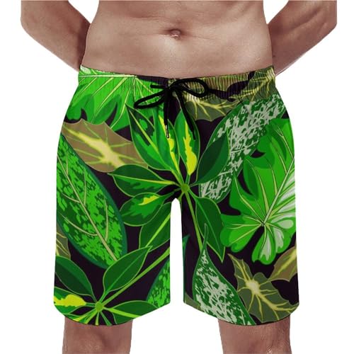 Maillot de bain homme anti-humidité shorts de bain plantes vertes séchage rapide S
