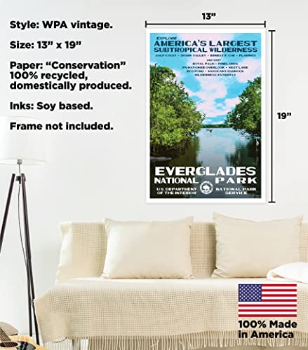 National Park Posters Everglades Original Artwork - 13" X 19" By Rob Decker - Wpa Style #TOP2