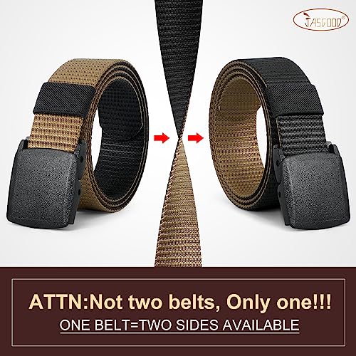 Image of JASGOOD Nylon Canvas Breathable Military Tactical Men Waist Belt With Plastic Buckle