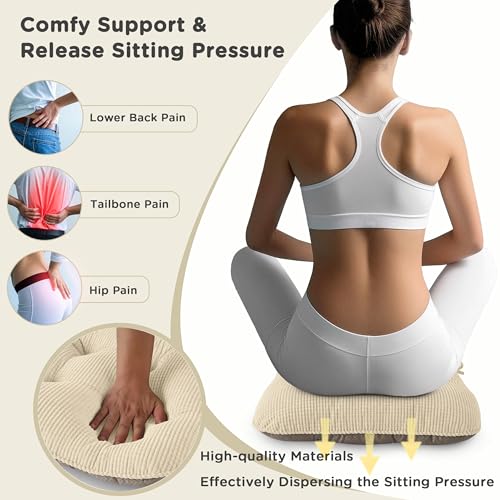 Image of AddGrace Chair Cushions for Dining Chairs Soft Kitchen Seat Cushions 18 inch x 18 inch x 3 inch Non-Slip Seat Pads White Set of 4