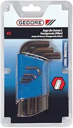 Jogo de Chave Allen Hexagonal de 1/16 a 1/4 Pol. com 8 Peças-GEDORE-428P