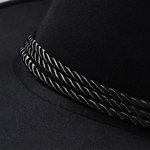 Thuizen Classic Western Cowboy Hat, Sombrero De Vaquero Outdoor Travel Wide Brim Hats, Faux Suede Finish (Black,Adult Regular Size) #TOP7