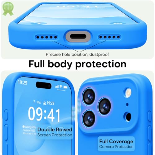 Image of LOVE 3000 Designed for iPhone 17 Pro Case, Premium Silicone [Compatible with Magsafe][Soft Anti-Scratch Microfiber Lining] Shockproof Protective Phone Case for Men Women 6.3 inch, Blue