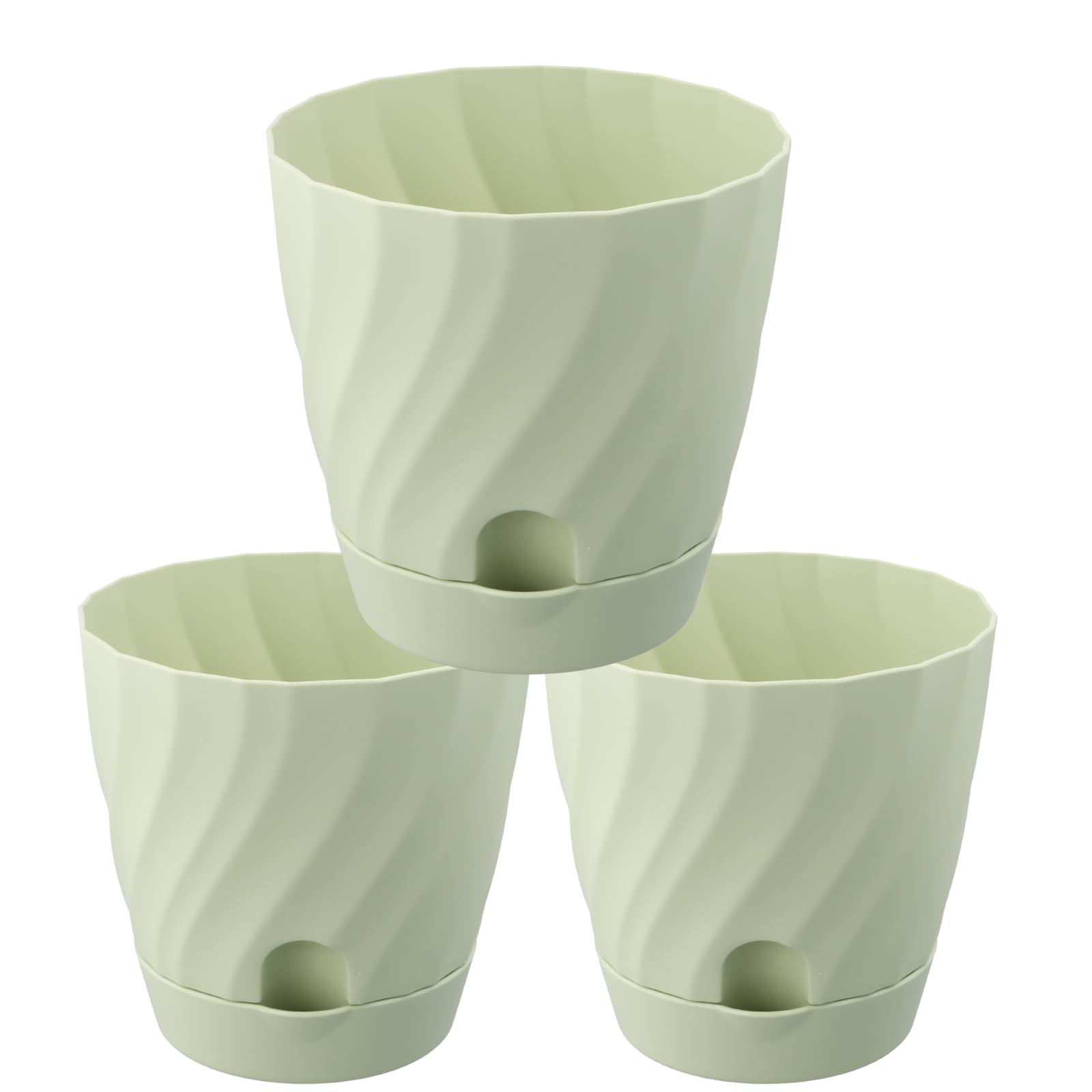 Pequeñas Macetas de Siembra de 15 cm, Set de 3 Macetas de Plástico para Plantas de Interior, Ideal para Interiores y Exteriores, Maceta para Orquídeas, Albahaca y Hierbas