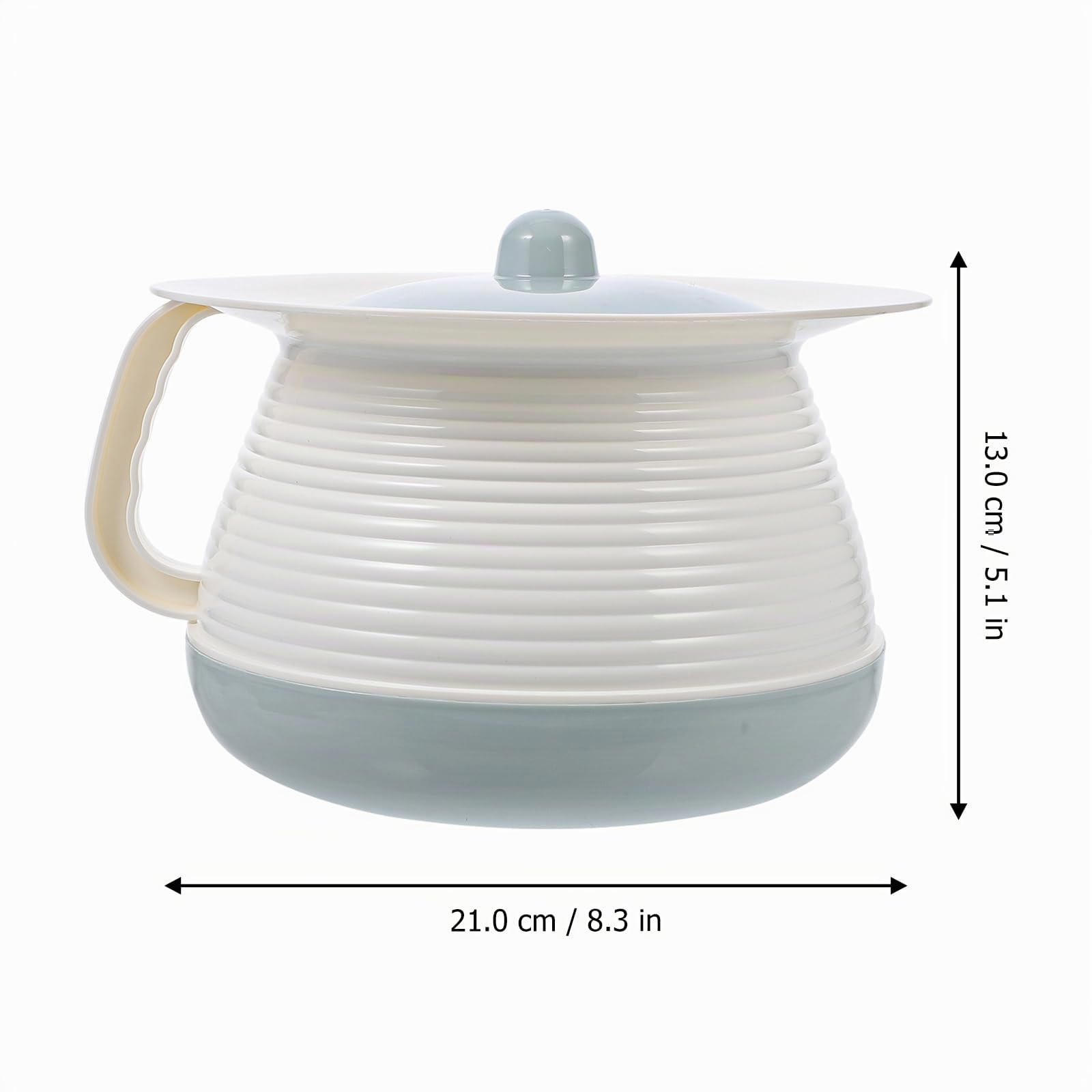 Zerodeko Pot De Chambre Portable Avec Couvercle Et Poignée Urinoir De Nuit Couvert Multifonctionnel Pour Adultes Et Enfants Bassin Hygiène Domestique Et Hospitalière 8.07X8.07X5.31In