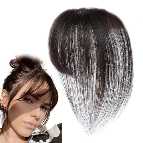 Flequillo Postizo, Toppers Invisibles de Cabello Natural, Postizo Natural Ajustable Cobertura Cabello Transpirable Para Peinados Disfraces Uso Diario
