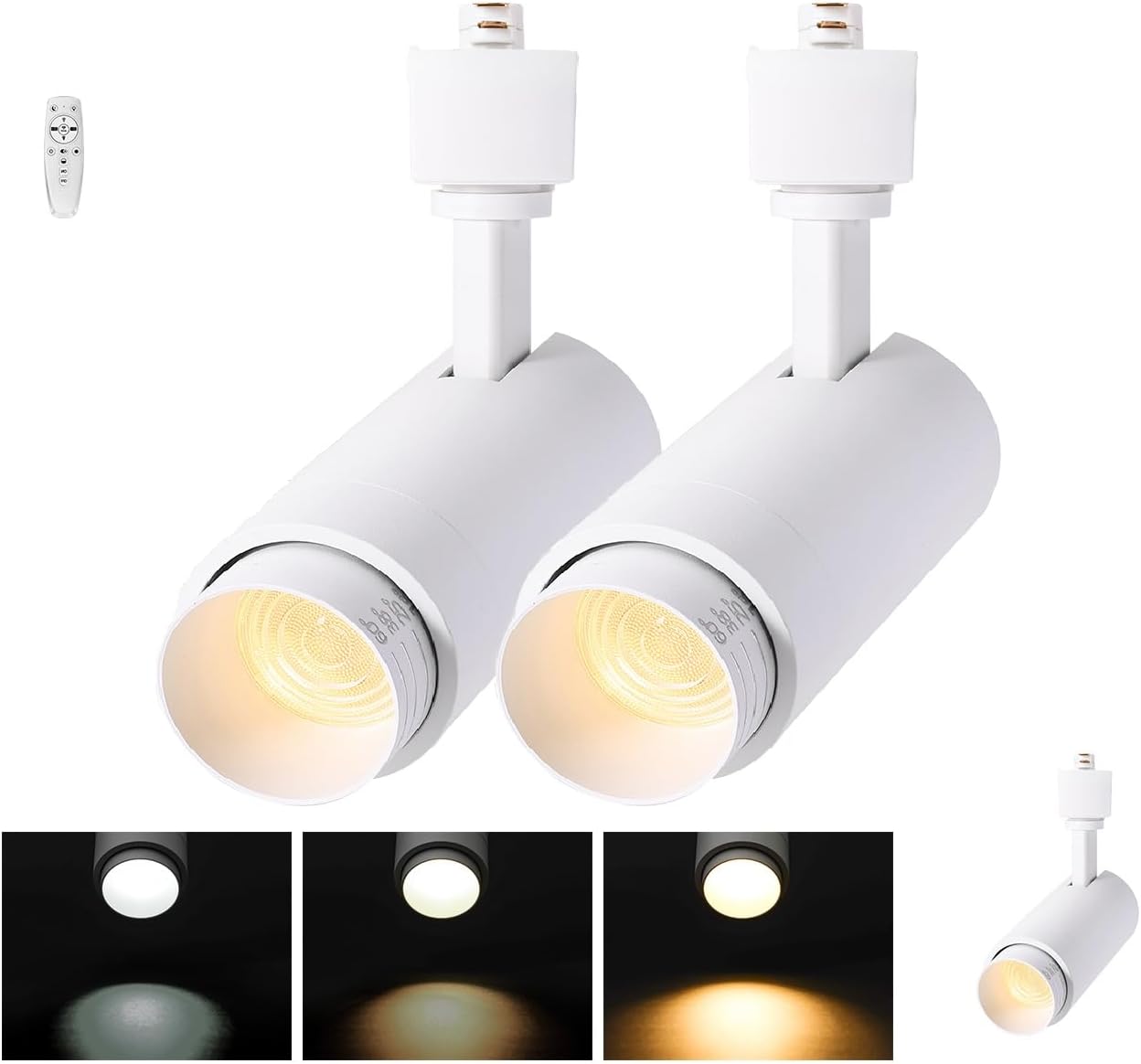 EAGLOD 30W Track Light Heads Zoomable,H Type Track Lighting Heads with Remote,Stepless Dimming Bright LED Track Heads 2700K-6500K Adjustable,15°~60° Beam Angle,Timer for Home,Commercial,Artwork (2)