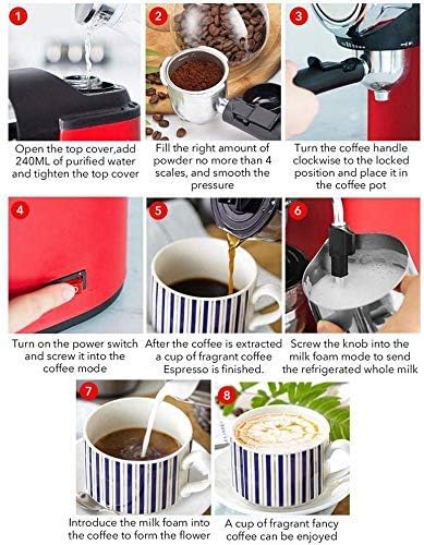 Cafetera Semi Automática para Espresso con Espumador de Leche 800W miniatura 7