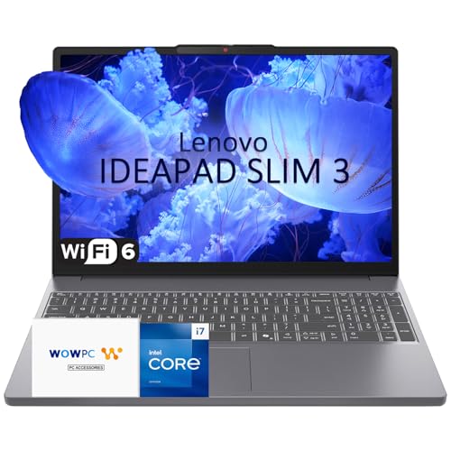 Image of Lenovo IdeaPad Slim 3 Laptop, Intel Core i7-13620H Processor, 16GB DDR5 RAM, 256GB SSD, 15.3" WUXGA Display, Copilot AI, WOWPC Recovery USB, Windows 11 Pro, Fast & Smooth for Work, Study & Daily Use