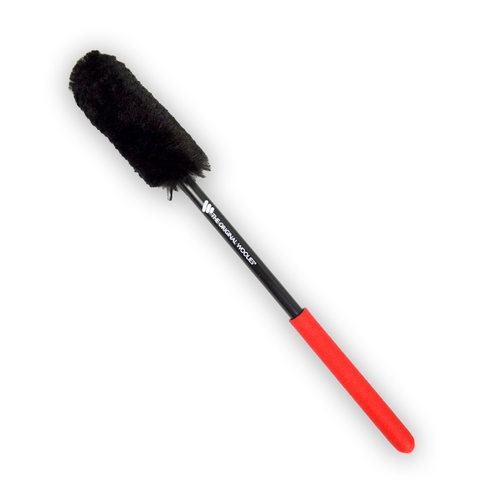 Detail King Woolie Wheel Brush 12” Red Handle - Safe & Effective - Professional Wheel Brush