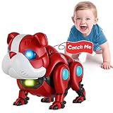 TNOIE Baby Toys Crawling Infant Toys Baby Musical Toys for Toddlers Walking Robot Dog Toy Educationa