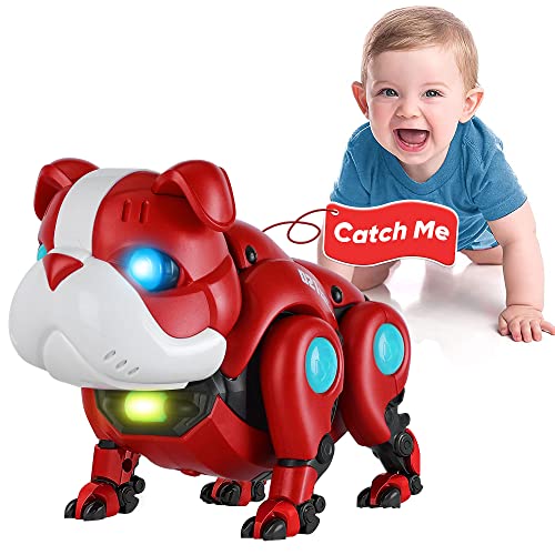 Tnoie Baby Toys Crawling Infant Toys Baby Musical Toys For Toddlers Walking Robot Dog Toy Educational Interactive Light-Up Gifts Toys For 1 2 3 4 5 Year Old Boys Girls #TOP5