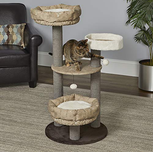 Árbol para gatos Summit estilo Feline Nuvo marrón y beige 47.7 in miniatura 2