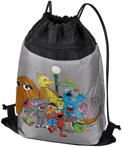 LOGOVISION Sesame Street Group Street Light Drawstring Backpack Sports Bag Sackpack 17