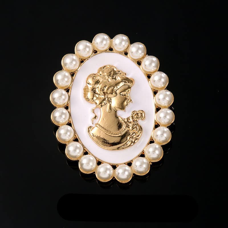 Image of lureme Vintage Elegant Victorian Lady Beauty Cameo with Crystal Brooch Pin (br000017)