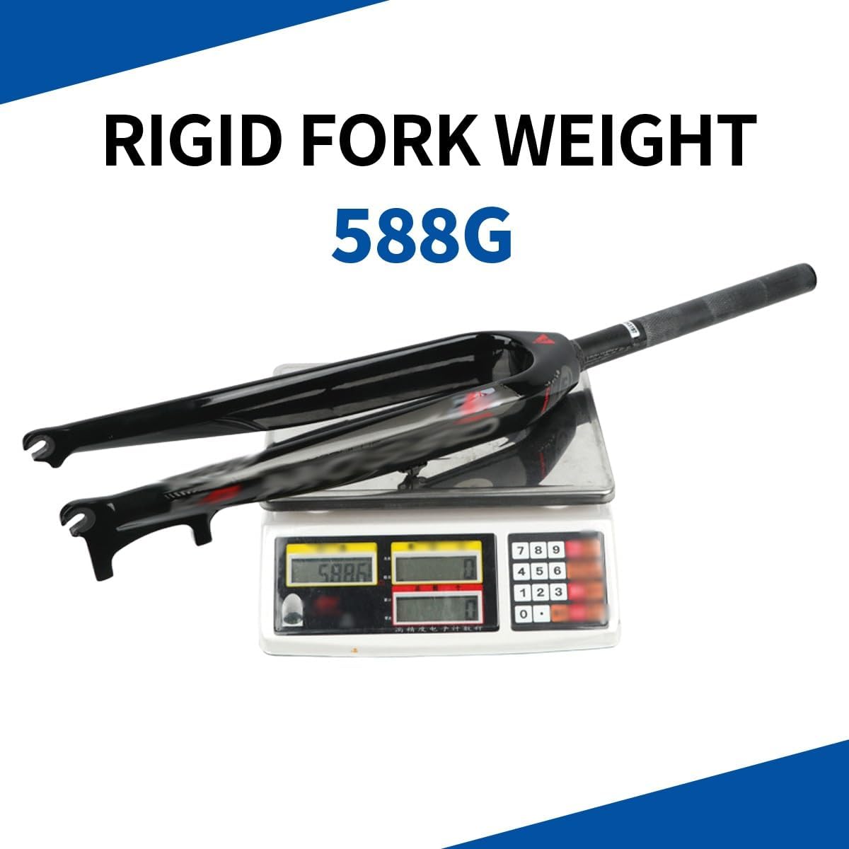 27.5/29 Inch Mountain Bike Carbon Fiber Rigid Forks 1-1/8" Threadless Straight Tube Hard Forks 28.6mm QR Front Fork