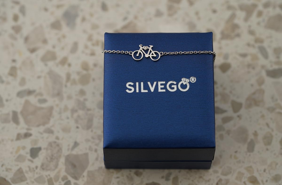 SILVEGO Bracciale da Donna in Argento 925 con Ciondolo Bicicletta, MWB11033