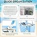 Kooterfun Organizer Inserts for Bogg Bag X Large Original Accessories, Lightweight Mesh Insert Divider Pouch, for Bogg bag & Compatible Rubber Beach Bag, Organizer & Divide Space (Gray)