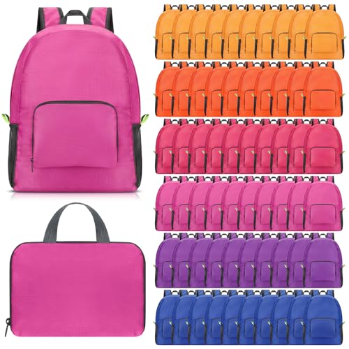 Image of Eccliy 50 Pack Backpacks Bulk 17 Inches Back Pack Basic Backpack for Adult Lightweight Outdoor Travel Bookbags(6 Vibrant Color)