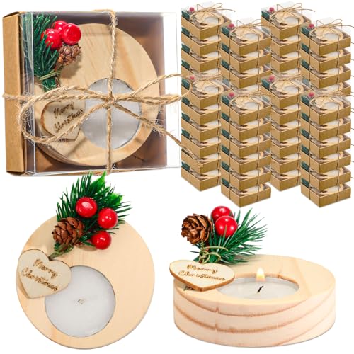 Zhehao 48-teiliges Weihnachtskerzen-Geschenk-Set mit Herzanhängern,...