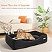 HMTOPE Hundebett, Hundesofa, Hundematte aus Cord, S/M/L, rutschfest, Abnehmbar und Waschbar, Weich und Atmungsaktiv, Dunkelgrau, 110 x 85 x 27 cm