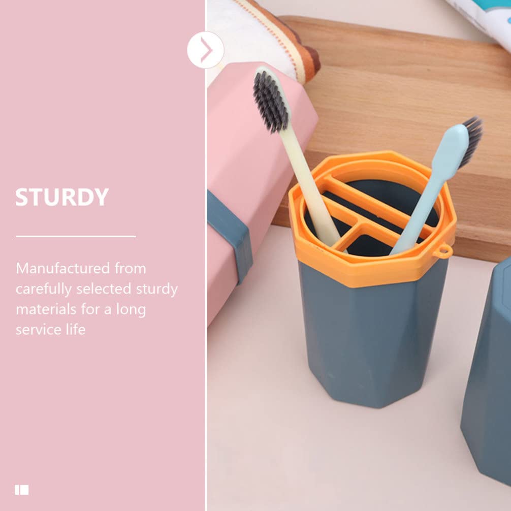 Healeved 2Pcs Travel Toothbrush Cup Case,Toothbrush Holder with Cover Travel Toothbrush Containers Portable Toothbrush Holder Cups Travel Toothbrush Cups : Health & Household