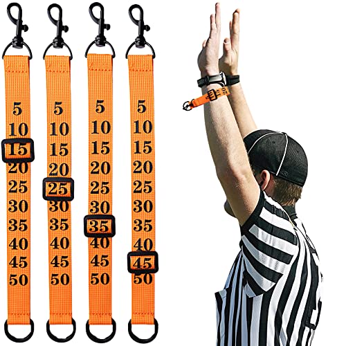 Holymaji Football Yard Officials Markers Professional Football Referee Nylon Chain Clip, Football Referee Gear For Head Linesman Umpire, Orange And Black #TOP7