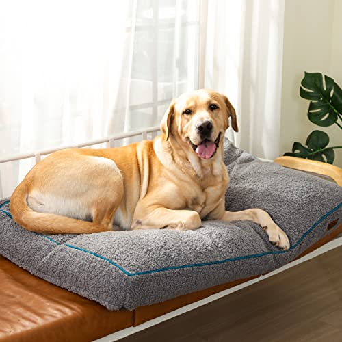 Pettycare Washable Dog Beds For Medium And Large Dogs With Waterproof Liner Pet Bed, Shredded Memory Foam Dog Crate Bed With Removable Cover, Fit Up To 65 Lbs Pet Mat Pillow Orthopedic Beds, Grey #TOP21
