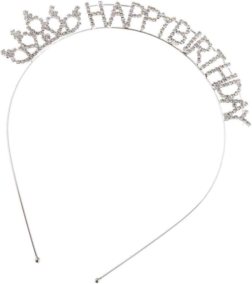 Happy Birthday Tiara Crystal Rhinestone Crown Headwear Hair Jewelry GiftCollectibles