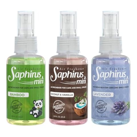 Saphirus Home Spray Air Freshener Mini, Fragrance for Office, Car, Bathroom, Multiroom -Coconut Vanilla, Bamboo, Lavender, 2.02 Oz (Pack of 3) Cover