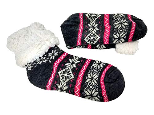 Meia Térmica Feminina Antiderrapante Forrada Lã Quentinha