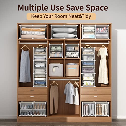 Maginels 3-Cube Storage Organizer, Stackable Cubby Shelf, Easy Assemble, Closet Organizers With Doors, Clothing Storage For Bedroom,Livingroom,White #TOP6