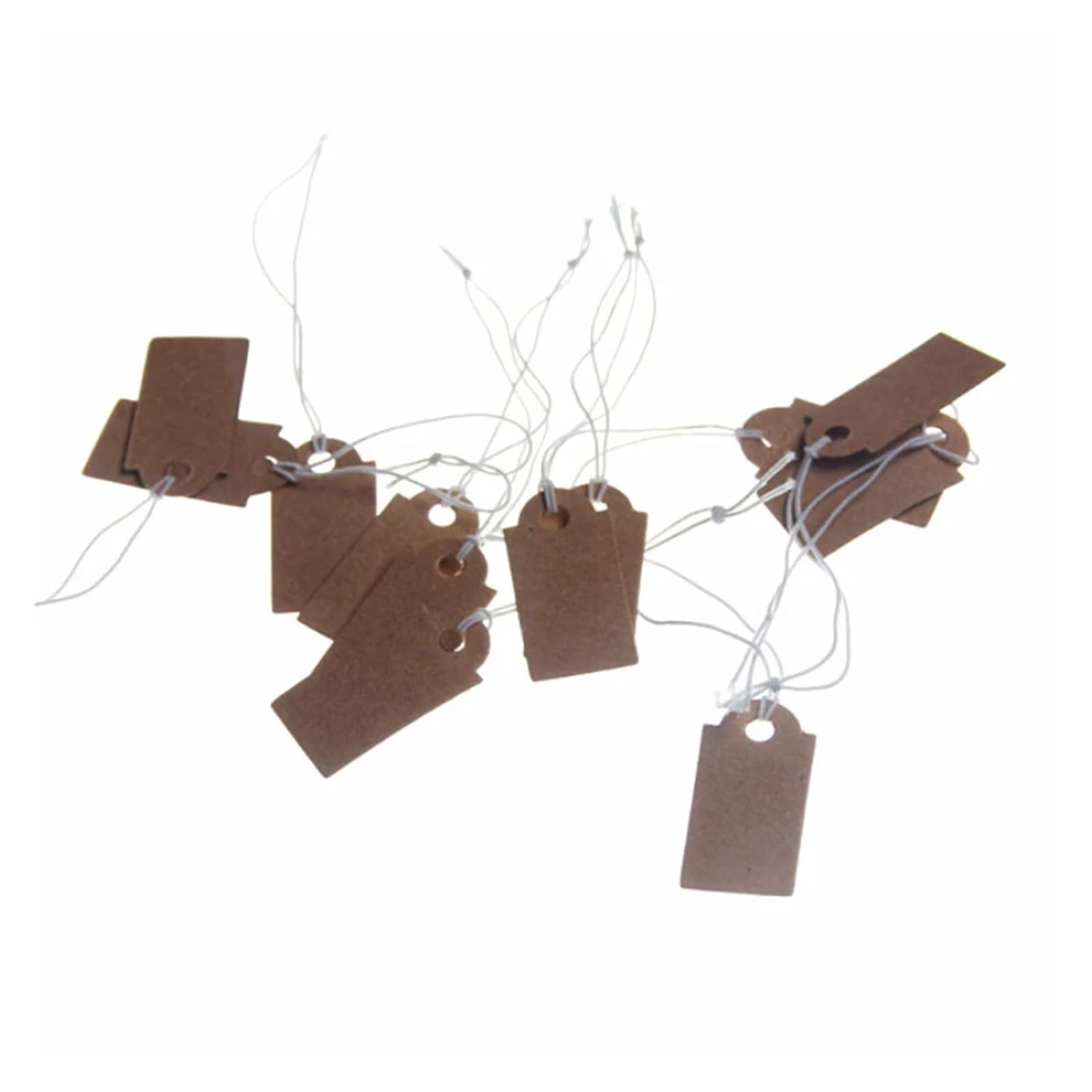 Lot de 200 étiquettes de prix avec ficelle en papier kraft marron pour cadeaux de mariage avec corde pour affichage des prix