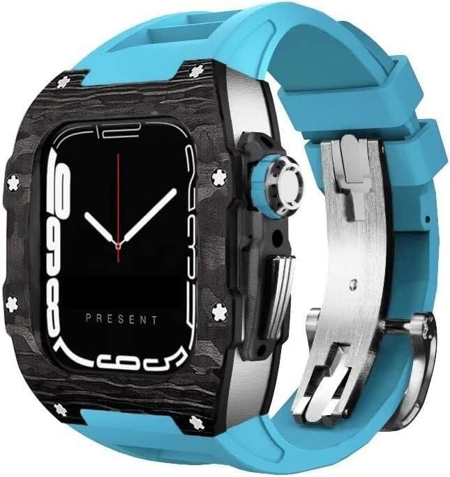Kit fibre de carbone Apple Watch 45mm, l'élégance ultime du bracelet Rm pour iWatch