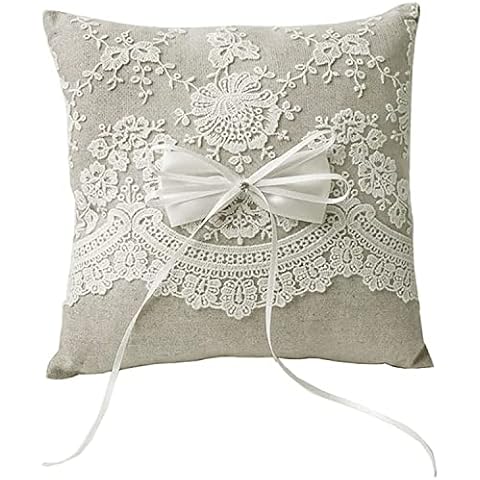 Rimobul Wedding Ring Pillow 8.2" x 8.2" - New Lace Cover