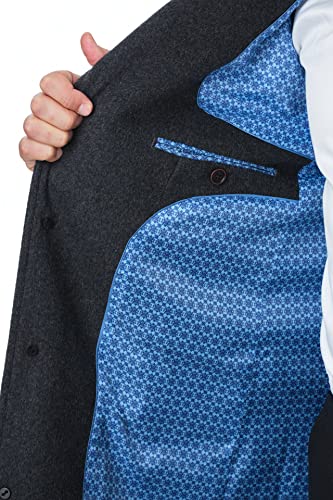 Image of THE SUIT DEPOT Mens Single Breasted Wool Cashmere Full Length Overcoat