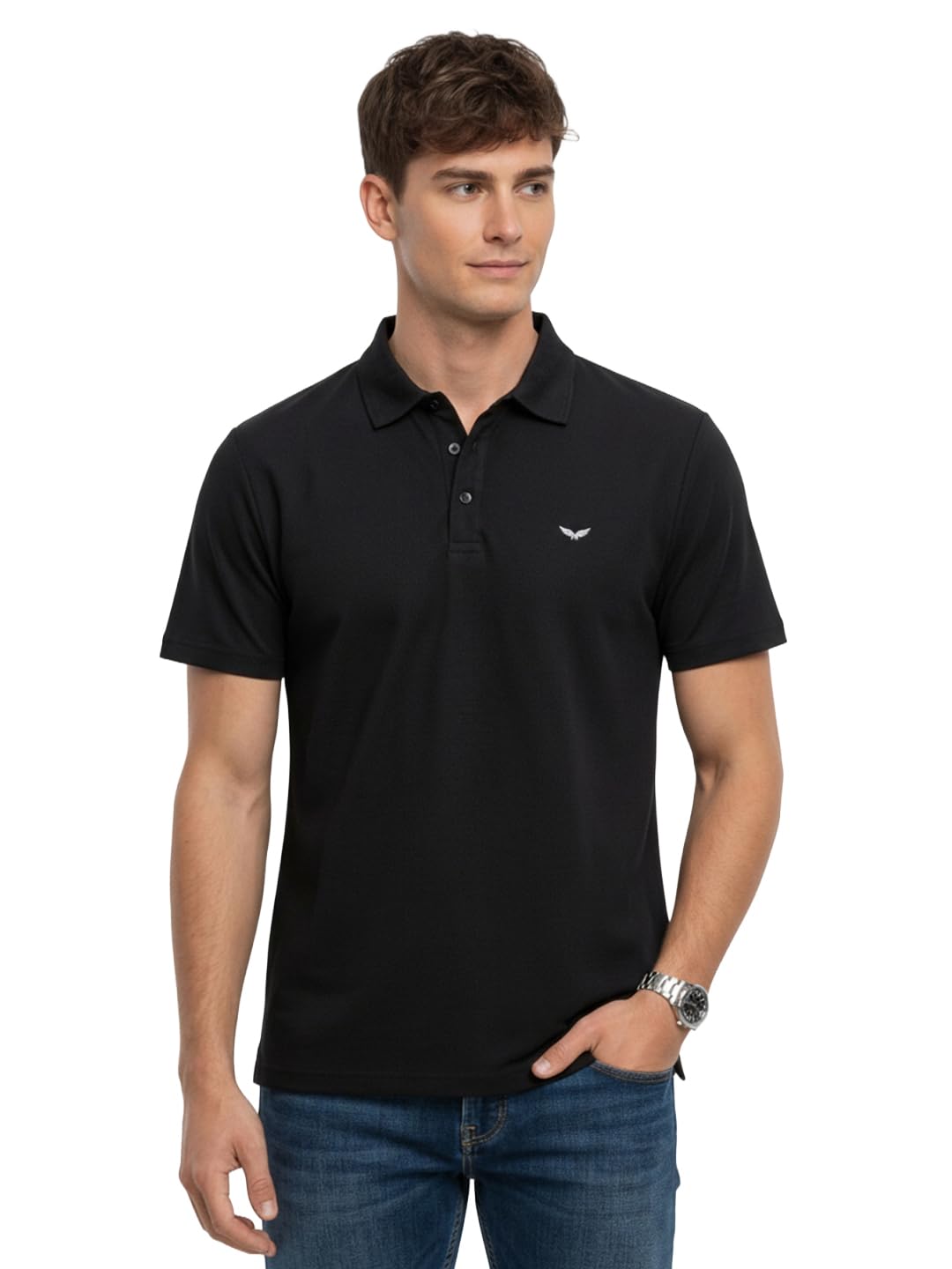 park avenue Men Slim Fit Solid Pattern Pure Polyester Polo Neck Half Sleeve Casual T-Shirt-picture-30