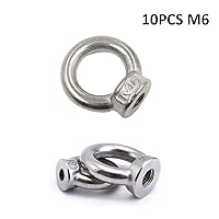Vista 4 de Lependor M6 - Tuerca de ojo de elevación en forma de anillo métrico 304 de acero inoxidable con rosca de ojo de elevación - 10 piezas M6