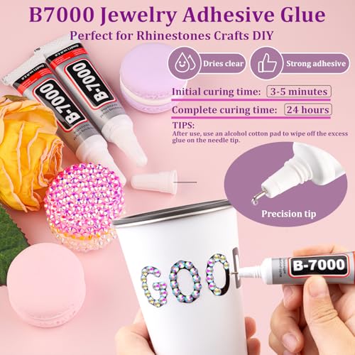 Image of 30000Pcs Resin Rhinestones for Bedazzling with Tweezers, AB Rhinestones for Crafting with B7000 Jewelry Glue for DIY Crafts Clothing Tumblers Shoes Fabric Nail Art