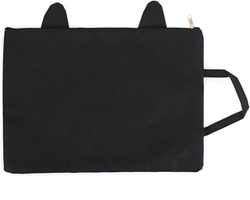 Miniatura 4 de Sun Kea Lindas carpetas de archivo de gato tamaño A4 con cremallera de lona portafolio bolsillo para documentos estudiantes papelería organizador