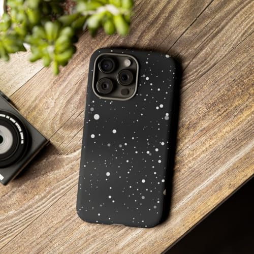 Coque rigide mate iPhone 15 Pro Max motif spatial à pois