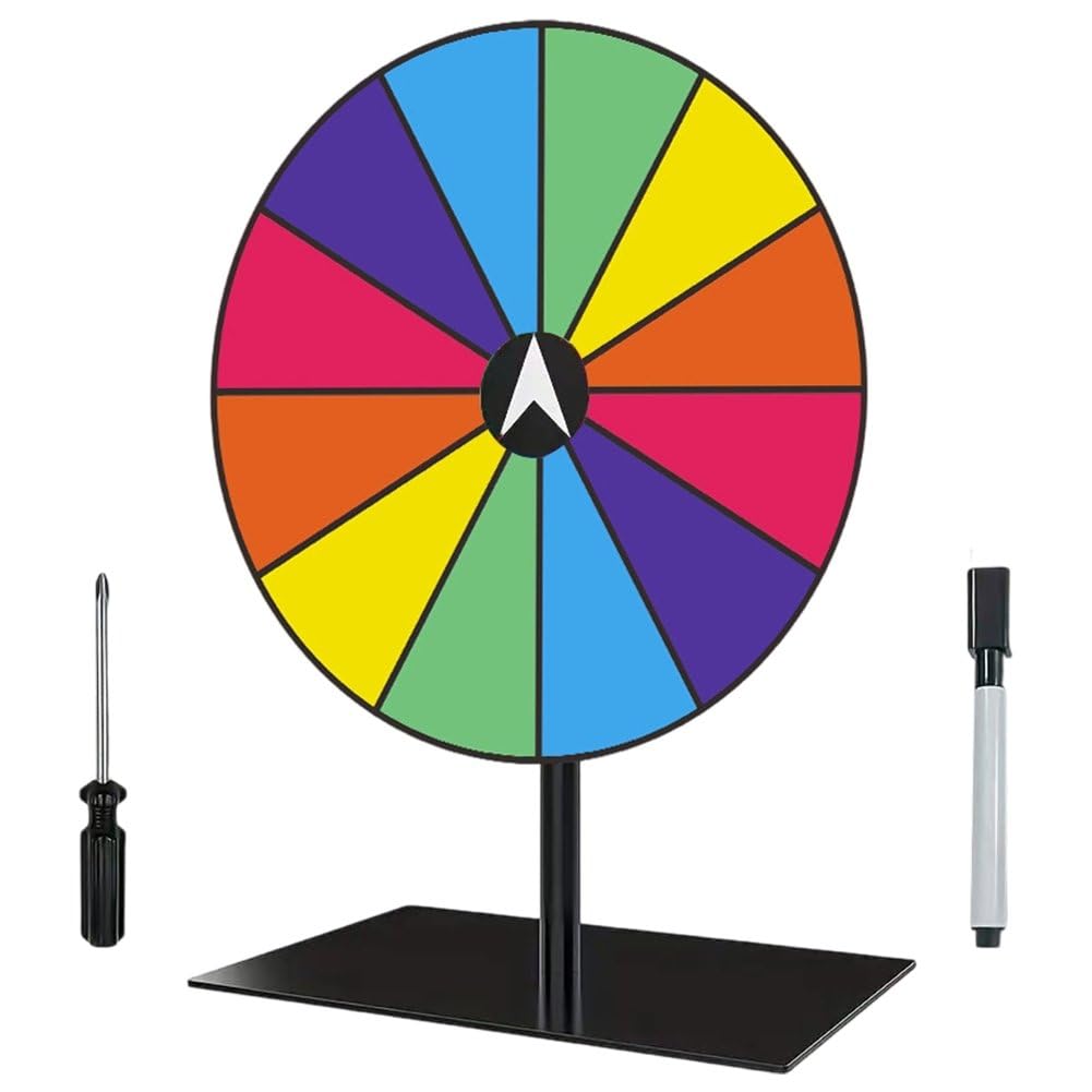 Spin Wheel for Prizes, Game Wheel with Erasable Pen, 12 Slots Roulette Fortune Turntable…