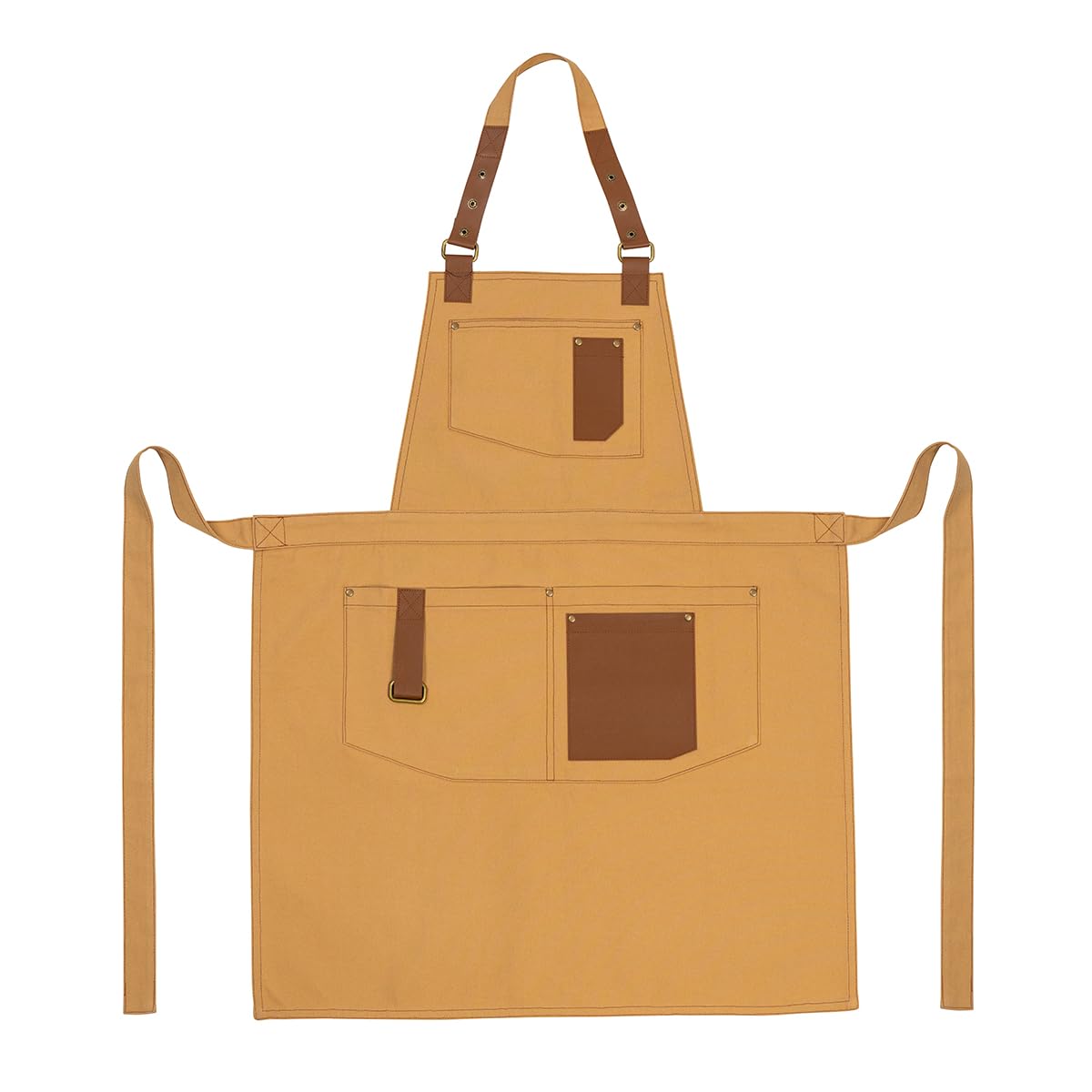 PALLTEX GERARD Tablier Barista et Chef Unisexe – Réglable avec Poches et Finitions en Cuir Végan – Parfait pour Cuisine Pro, Café, Gril et Restaurant