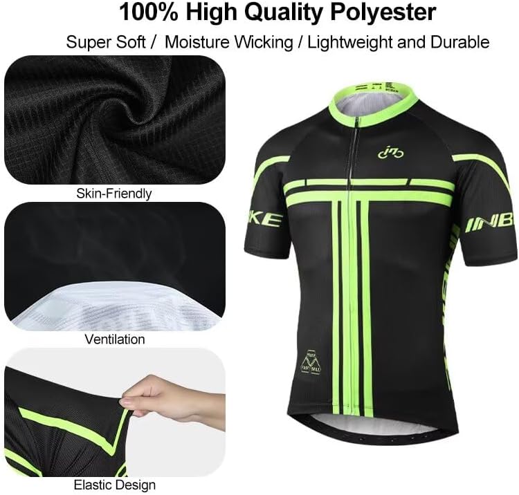 INBIKE Cycling Jersey Men, Short Sleeve Bike Shirt, Bicycle Tops for Biking - Image 2