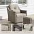 CHITA 5 Pieces Wicker Patio Furniture Set, Outdoor Conversation Set with 2 Pieces Rattan Rocking Swivel Chairs, 2 Pieces Ottomans, Thickened Cushions and Side Table