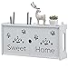 Scatola di Giunzione Multimediale, Scaffale WiFi Bianco per Router TV Set-Top Rack da Appendere alla Parete, Scatola di immagazzinaggio Senza formaldeide(Color:Fiore)