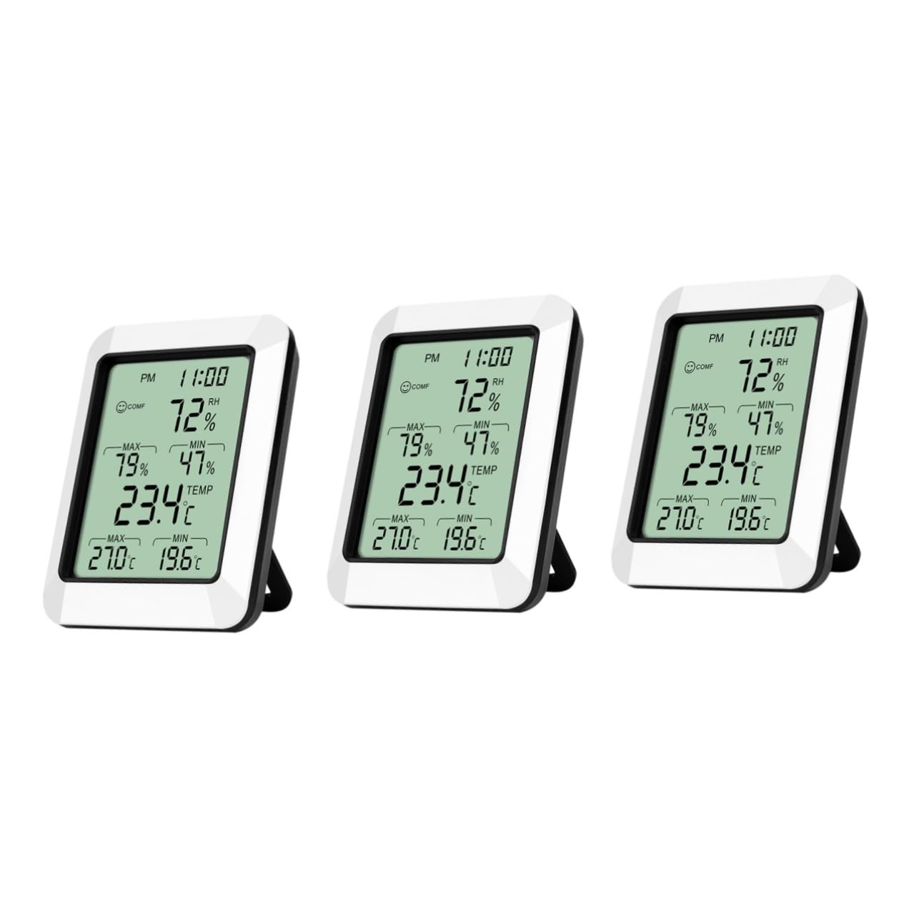 BESPORTBLE 3pezzi Termometro Elettronico Con Monitor Di Temperatura e Umidità Per Ambienti Interni Senza Batteria Misuratore Sensibile e Risparmio Energetico Per Casa Ufficio e Stanza Dei