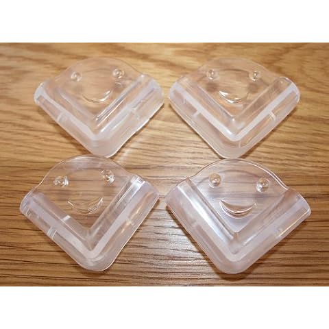 ESUMIC® Corner Guards Child Baby Safe Silicone Protector Table Corner Edge Protection Cover L Shape Transparent Anti-Collision Angle 12 Pack Cover