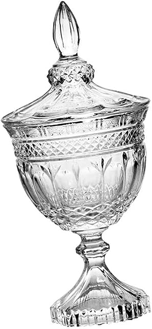 Hemoton Crystal Clear Candy Jar with Lid Glass Apothecary Jars Containers Decorative Candy Beads Cookies Cotton Cereal Storage Holder for Bathroom Kitchen Living Room